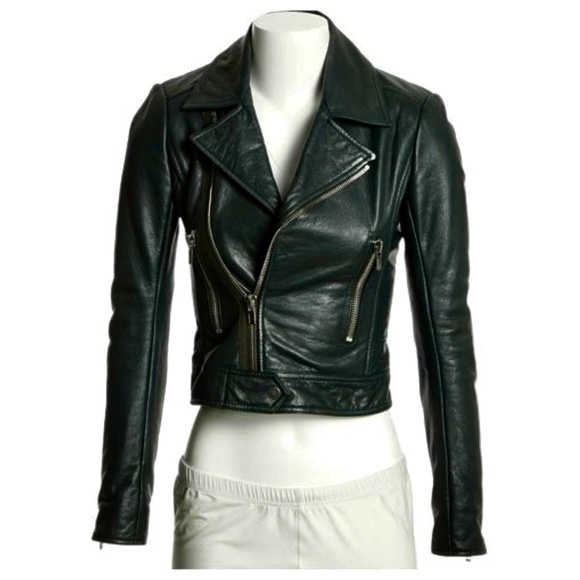 Balenciaga Lambskin Leather Biker Jacket Small US 2/4 FR 36 - Picture 8 of 8